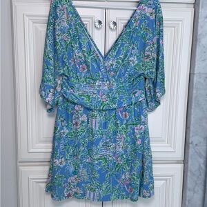 Lilly Pulitzer Blue and Green Floral Dress